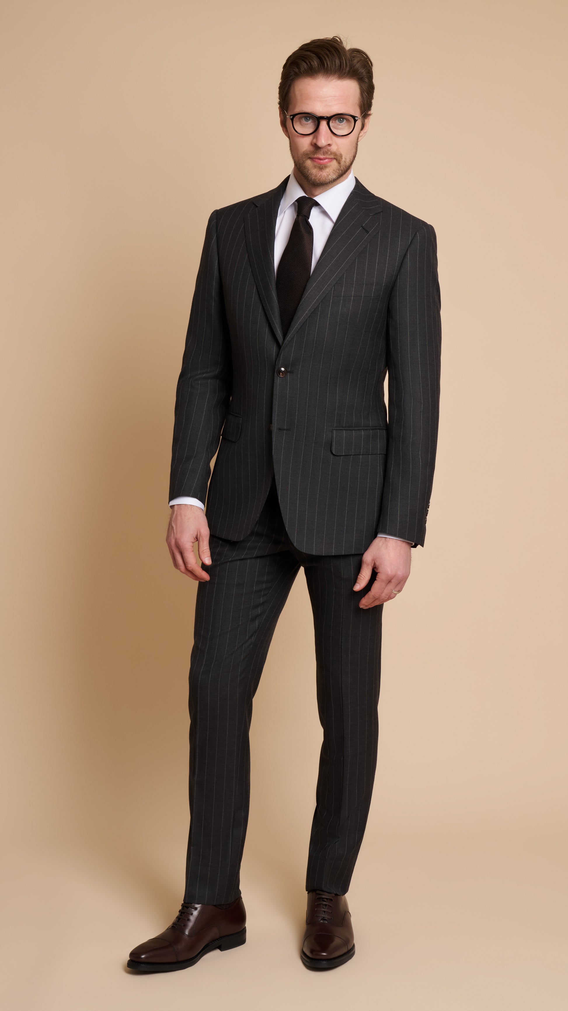 Charcoal Chalk Stripe Hardy Amies Suit