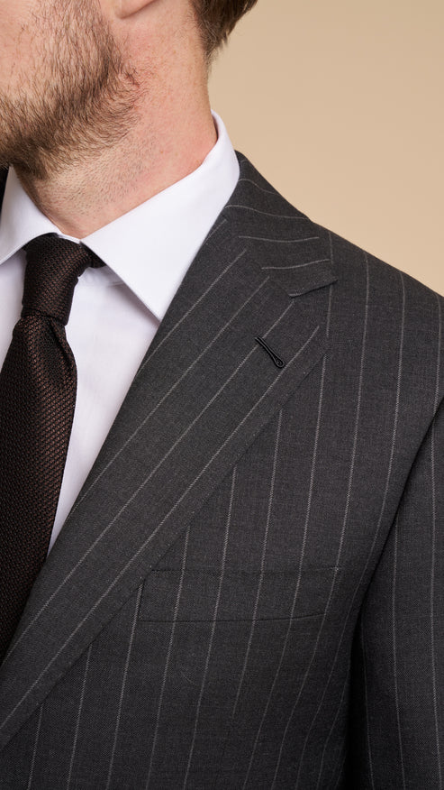 Charcoal Chalk Stripe Hardy Amies Suit