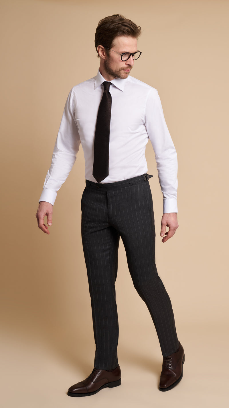 Charcoal Chalk Stripe Hardy Amies Suit