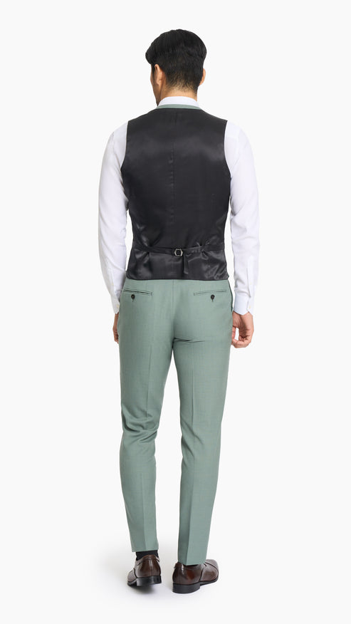 Holland & Sherry Sage Green Hopsack Waistcoat