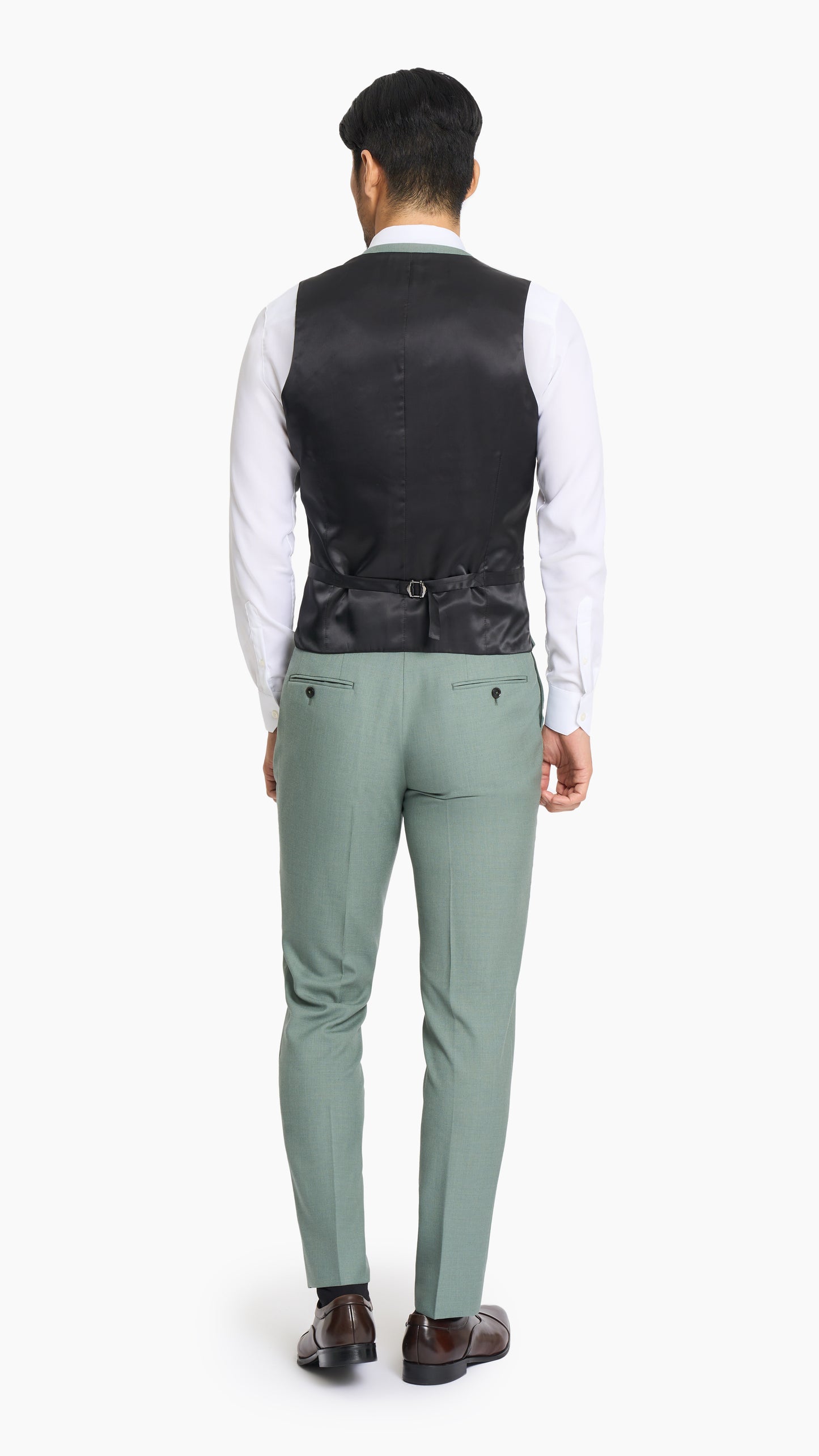 Holland & Sherry Sage Green Hopsack Waistcoat