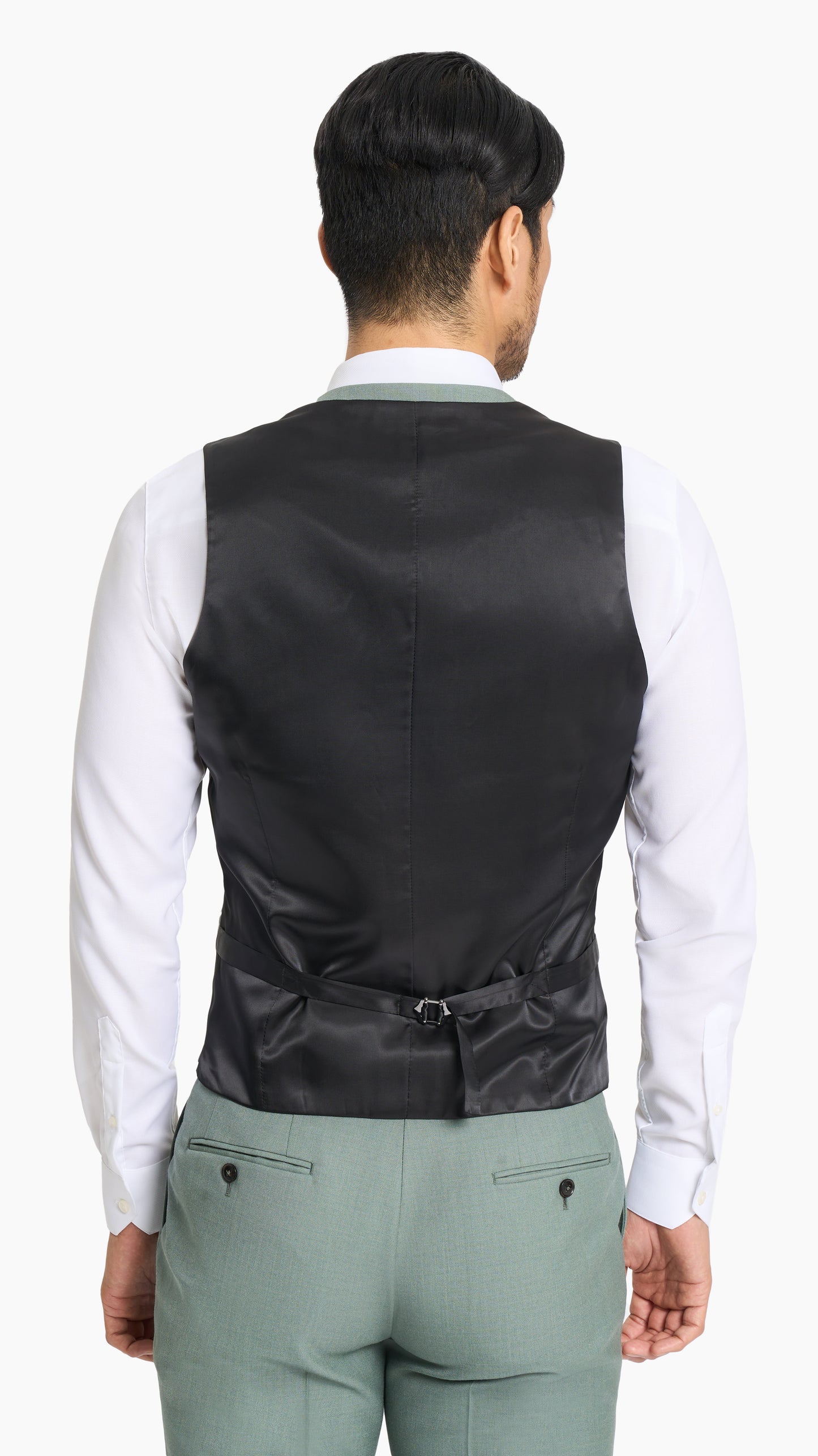 Holland & Sherry Sage Green Hopsack Waistcoat