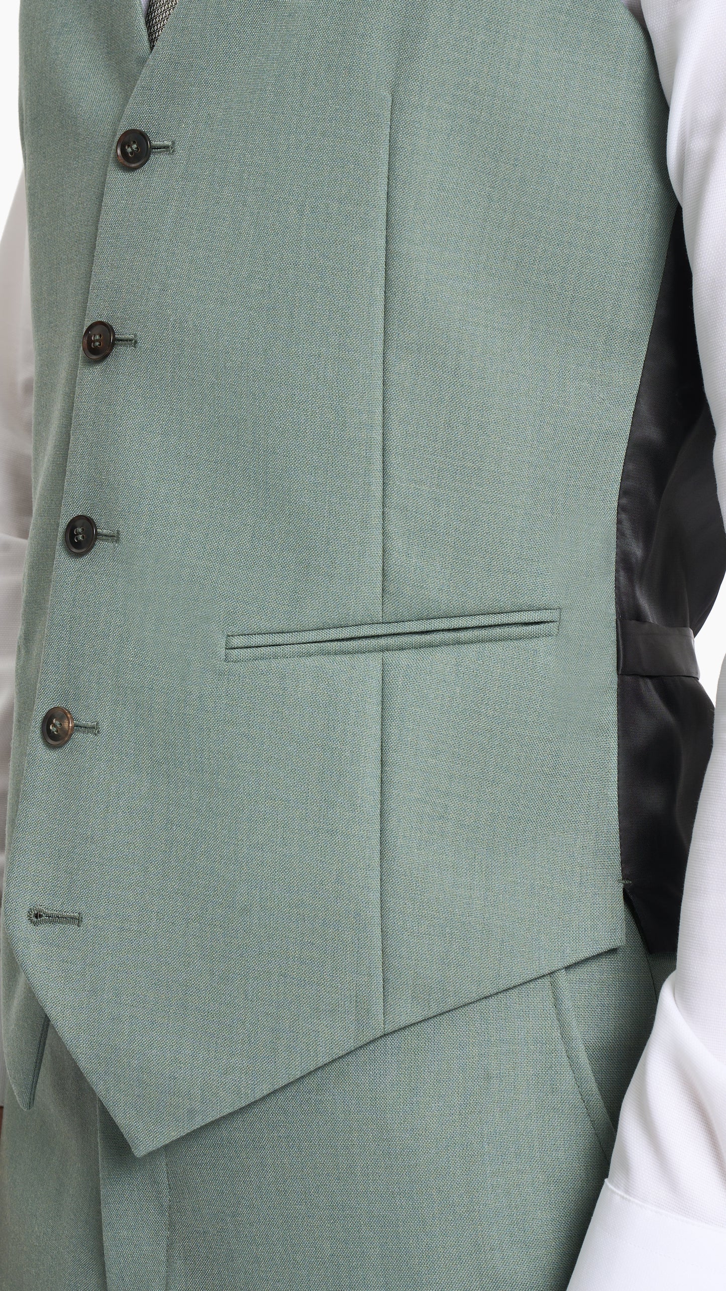 Holland & Sherry Sage Green Hopsack Waistcoat
