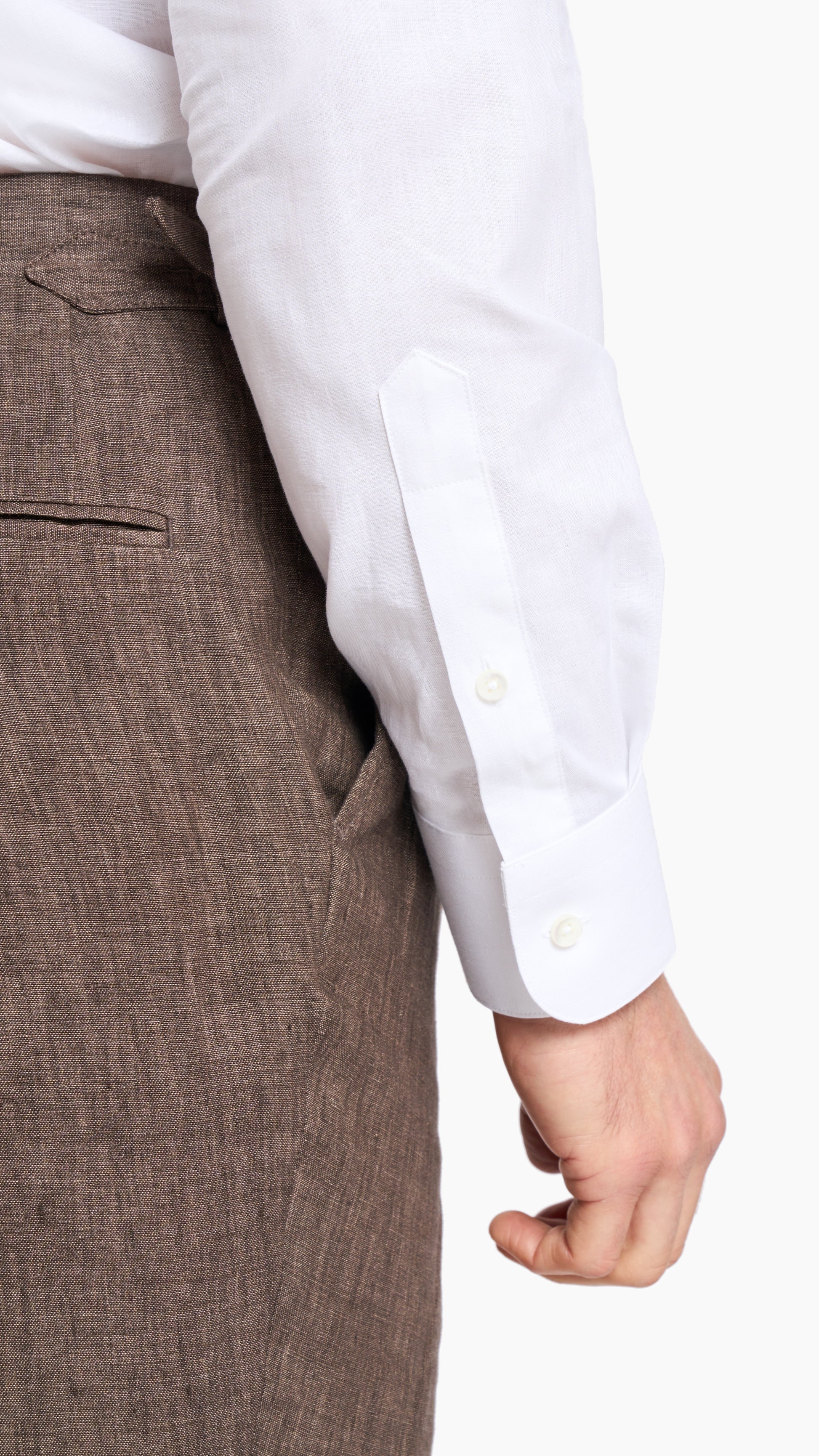 White Linen Blend Shirt
