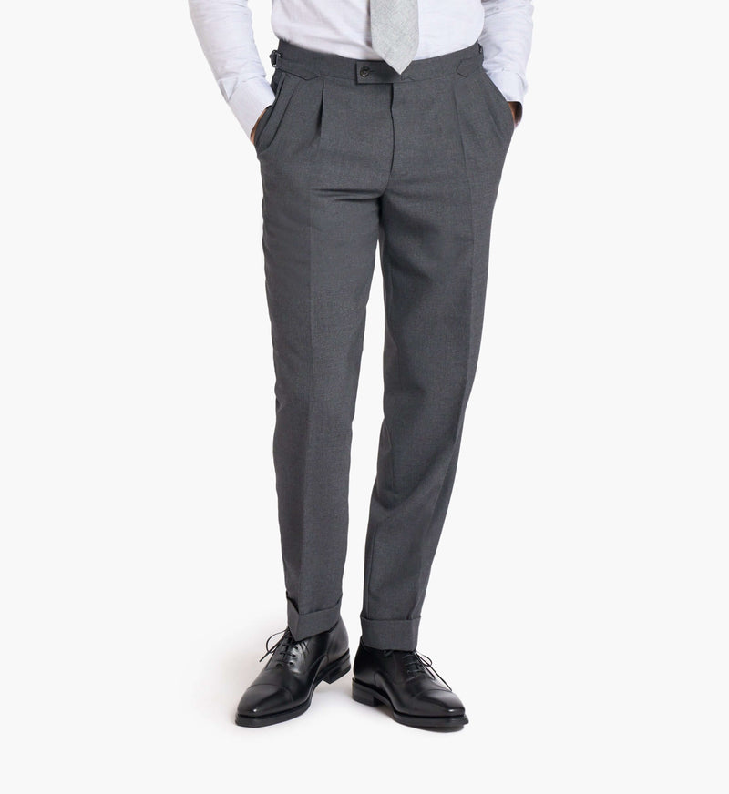 Holland & Sherry Charcoal Wool Custom Trouser