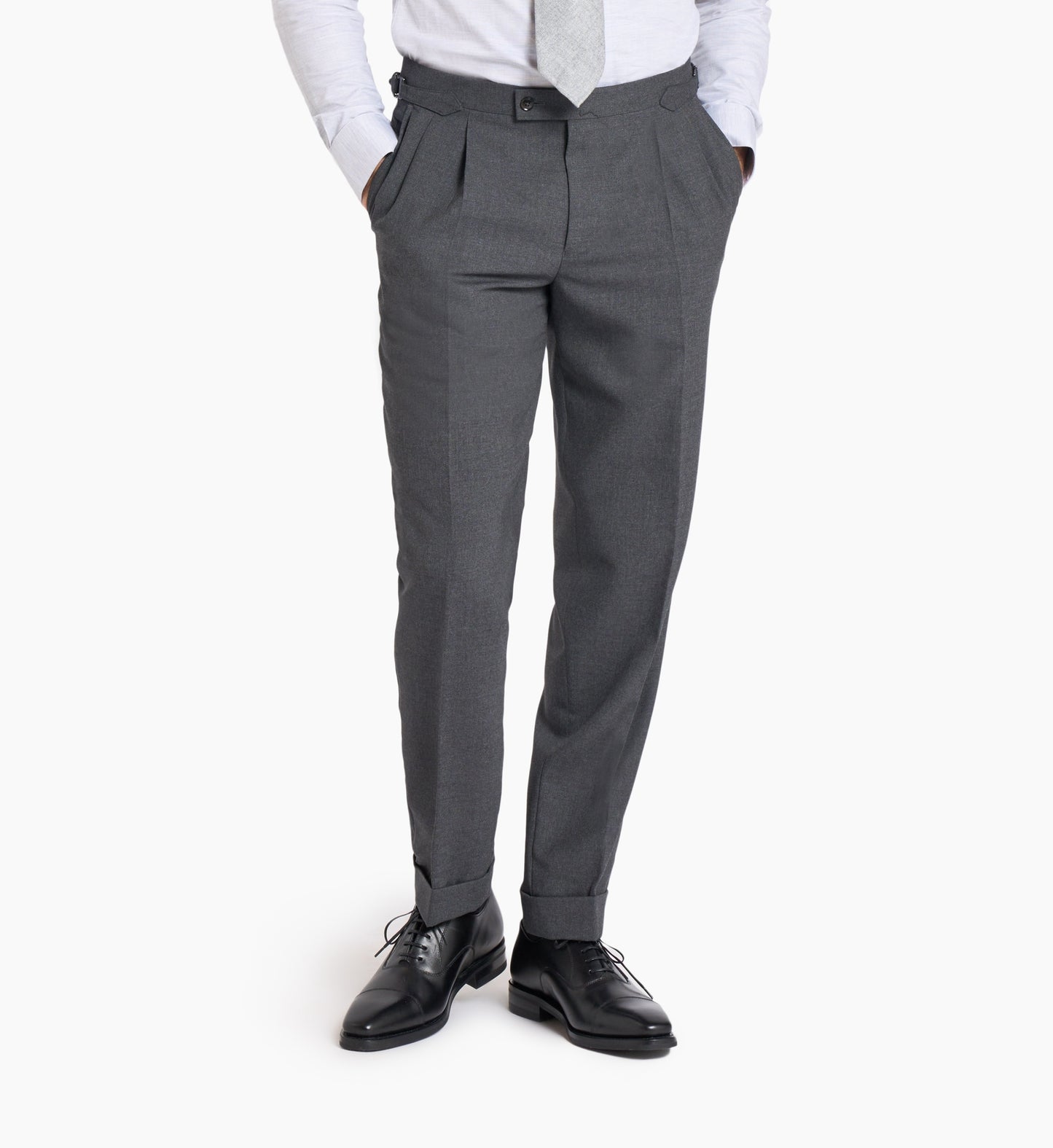 Holland & Sherry Charcoal Wool Custom Trouser