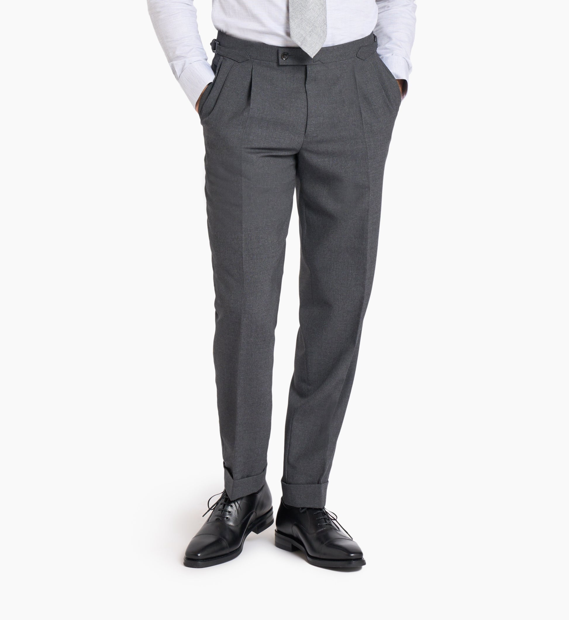Holland & Sherry Charcoal Wool Custom Trouser