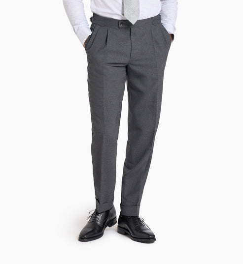 Holland & Sherry Charcoal Wool Custom Trouser