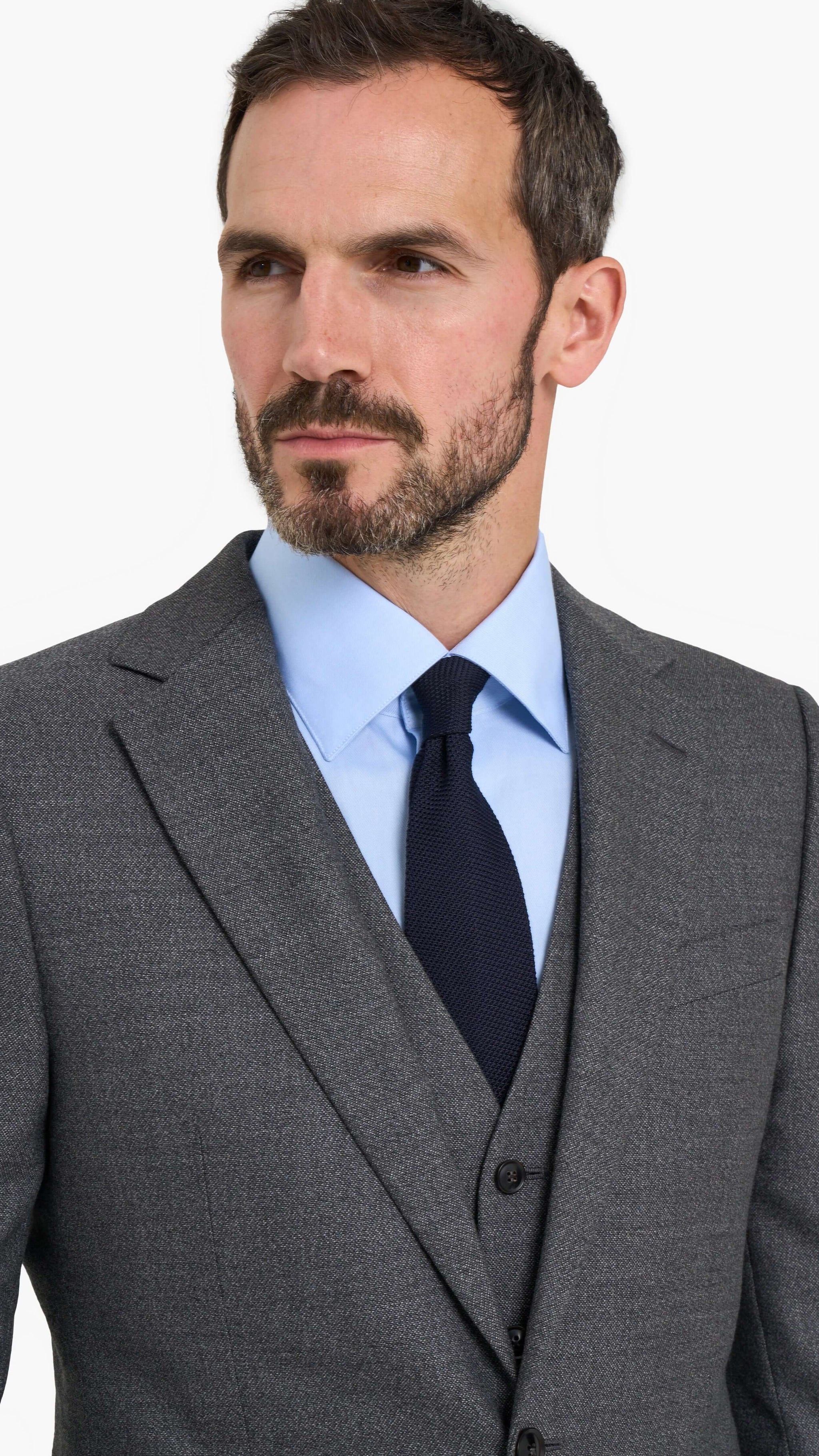 Holland & Sherry Grey Plain Custom Suit Edit Suits Co.