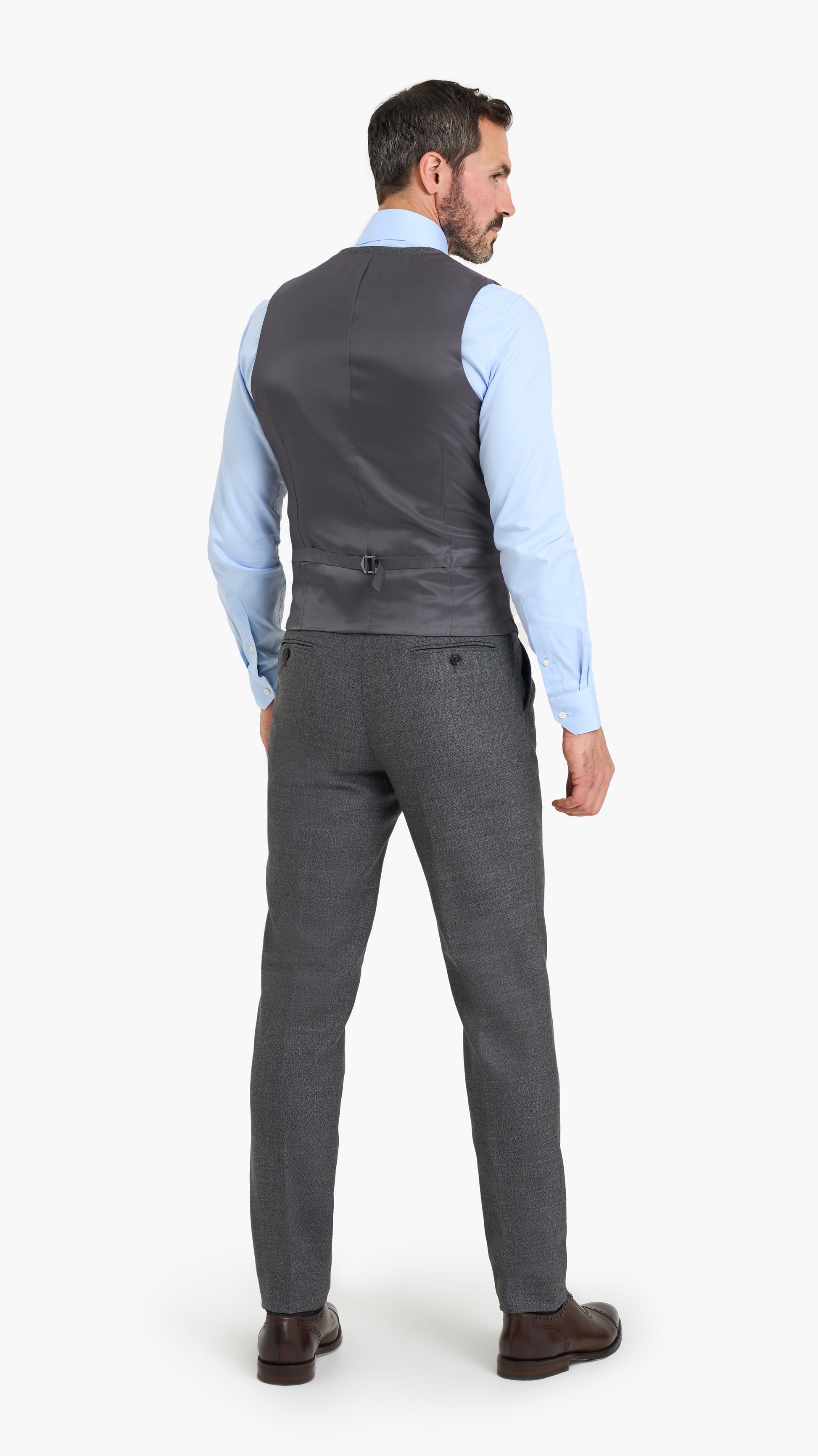 Holland & Sherry Grey Plain Custom Waistcoat