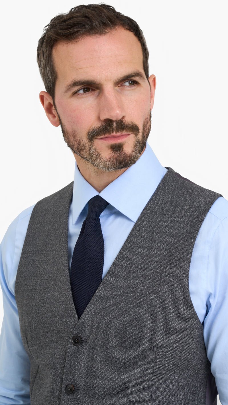Holland & Sherry Grey Plain Custom Waistcoat