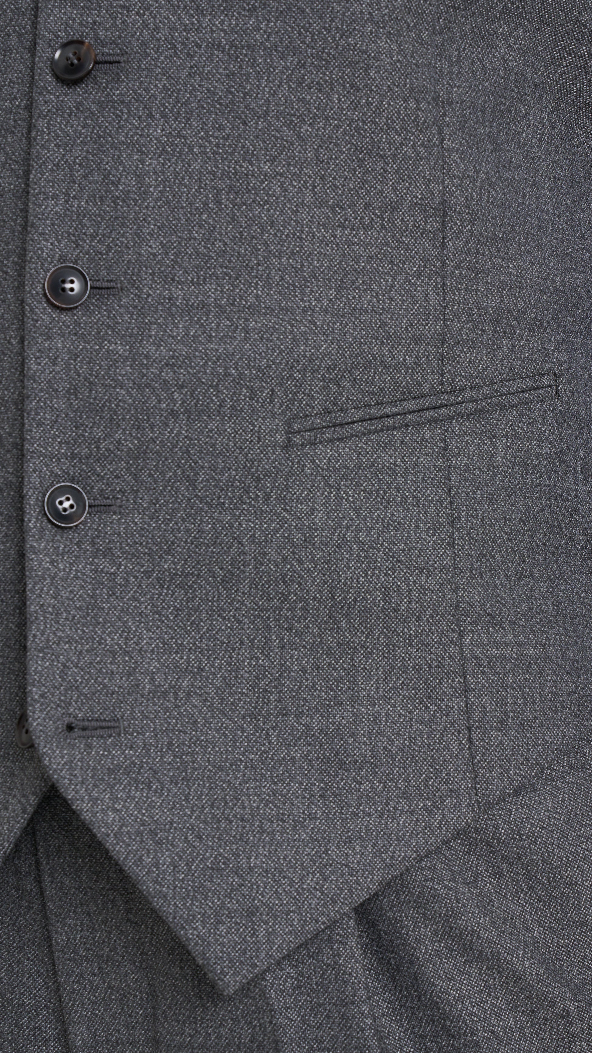 Holland & Sherry Grey Plain Custom Waistcoat