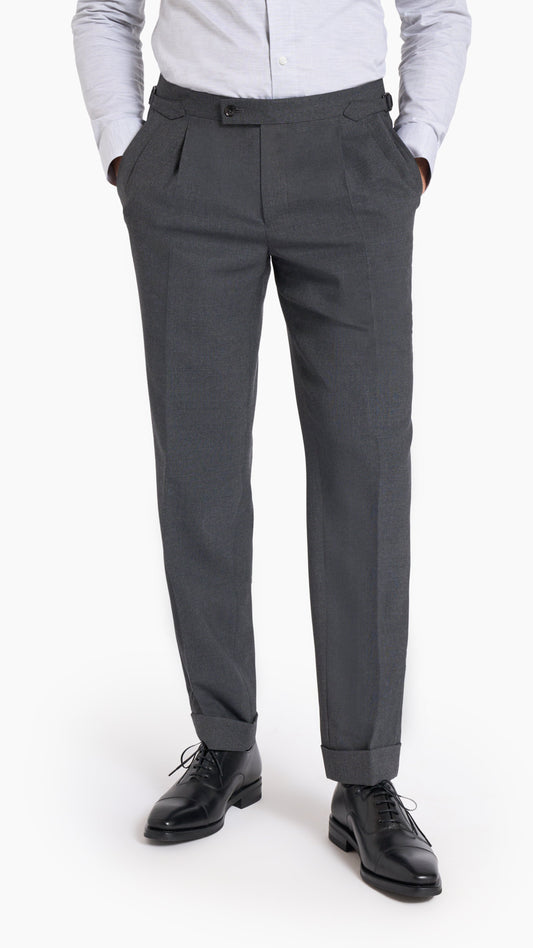 Holland & Sherry Charcoal Wool Custom Trouser