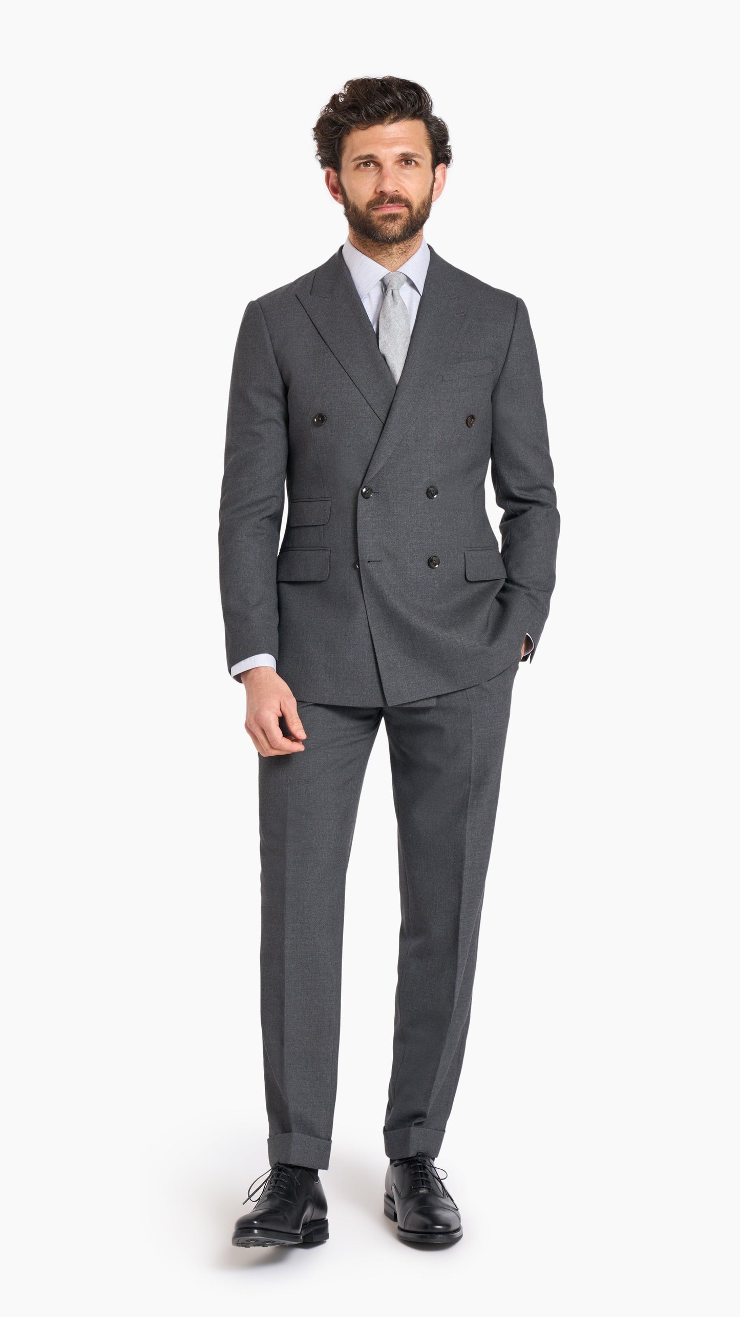 Holland & Sherry Charcoal Wool Custom Trouser