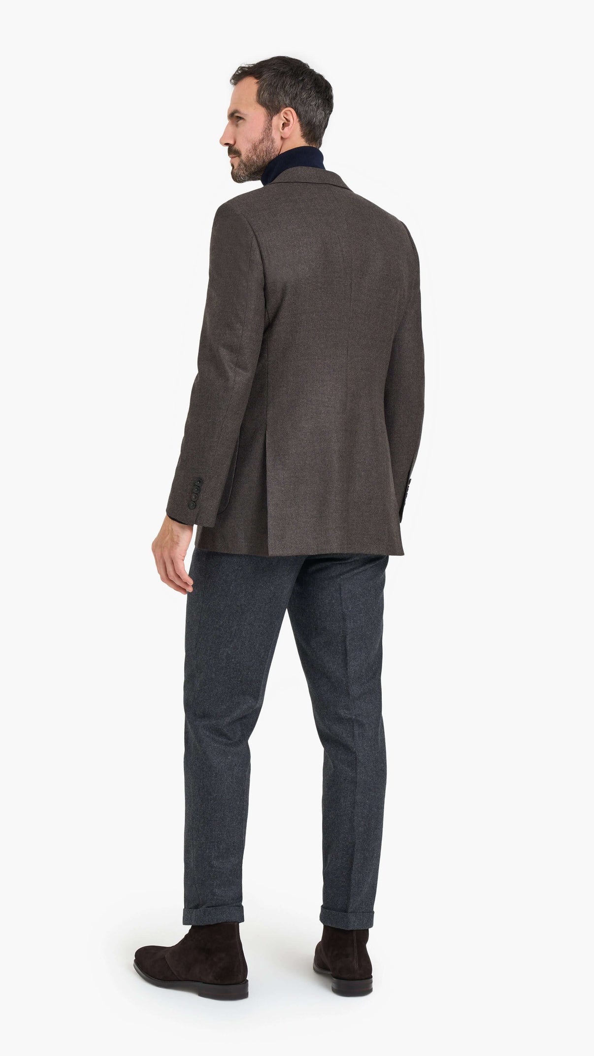 Holland & Sherry Brown Houndstooth Custom Jacket Edit Suits Co.