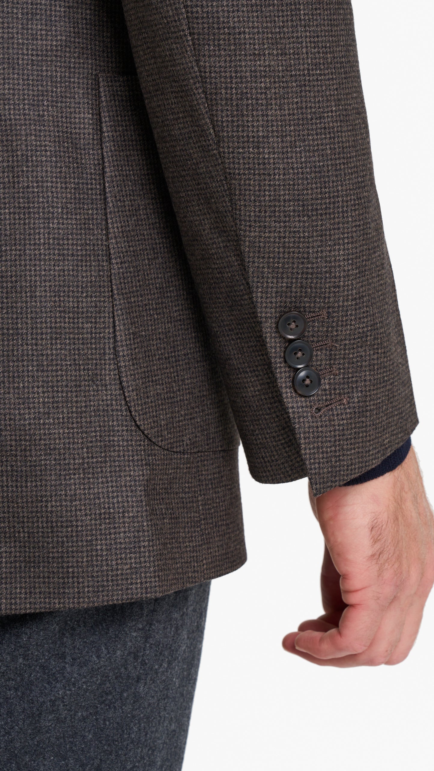 Holland & Sherry Brown Houndstooth Custom Jacket