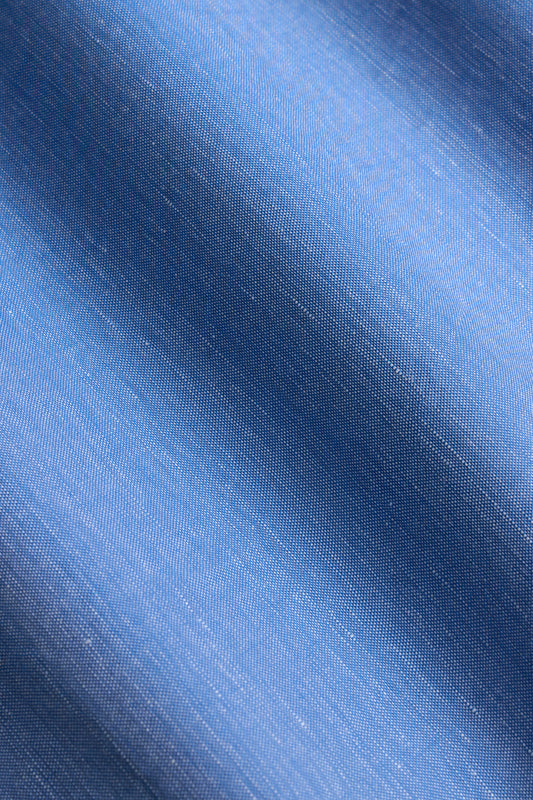 Mid Blue Linen Blend Shirt
