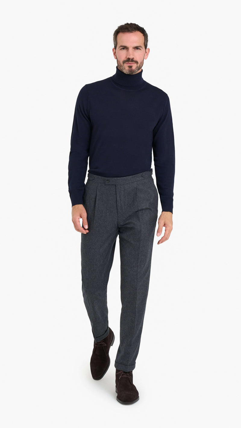 Holland & Sherry Dark Grey Flannel Custom Trouser