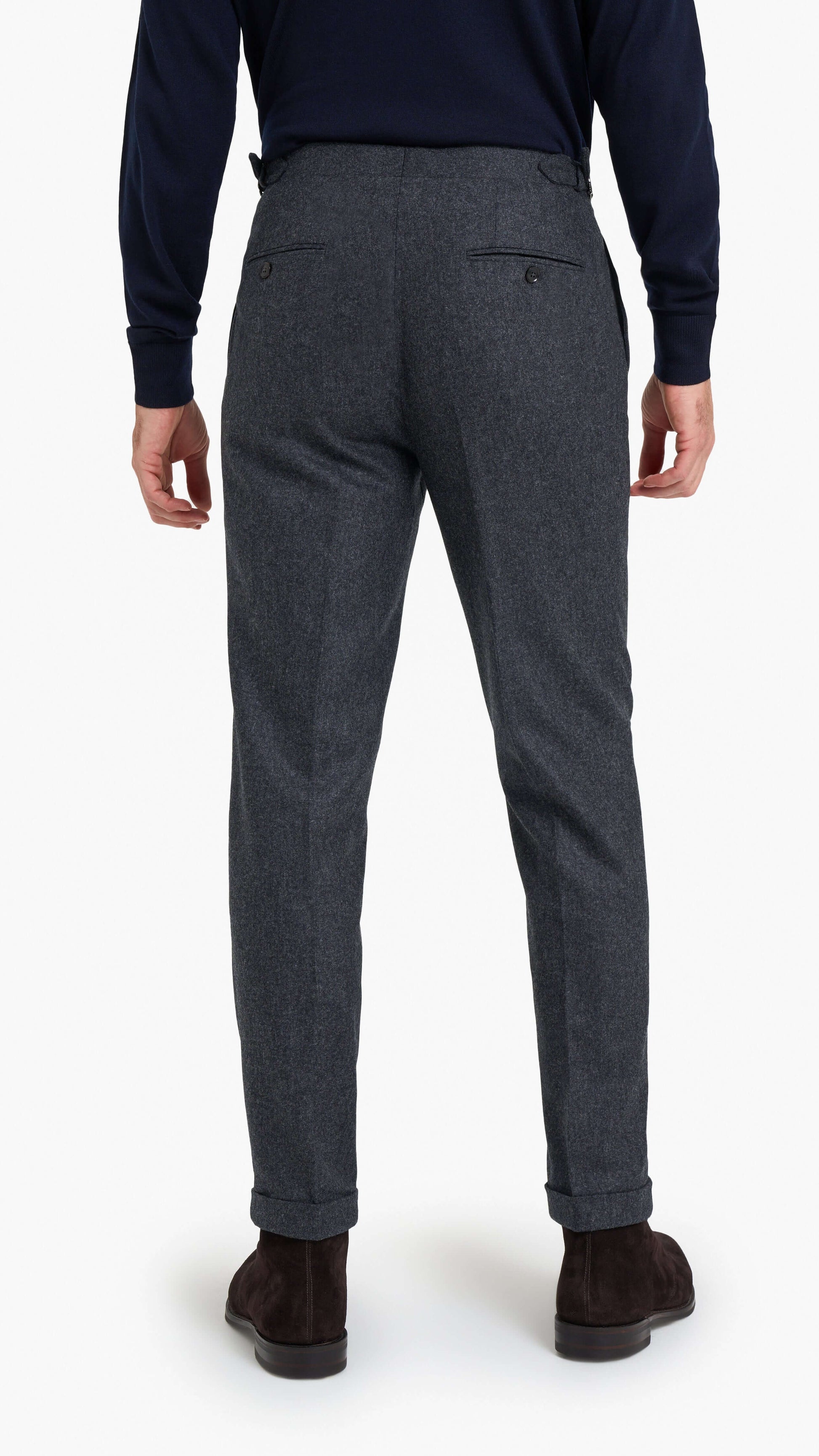 Holland & Sherry Dark Grey Flannel Custom Trouser