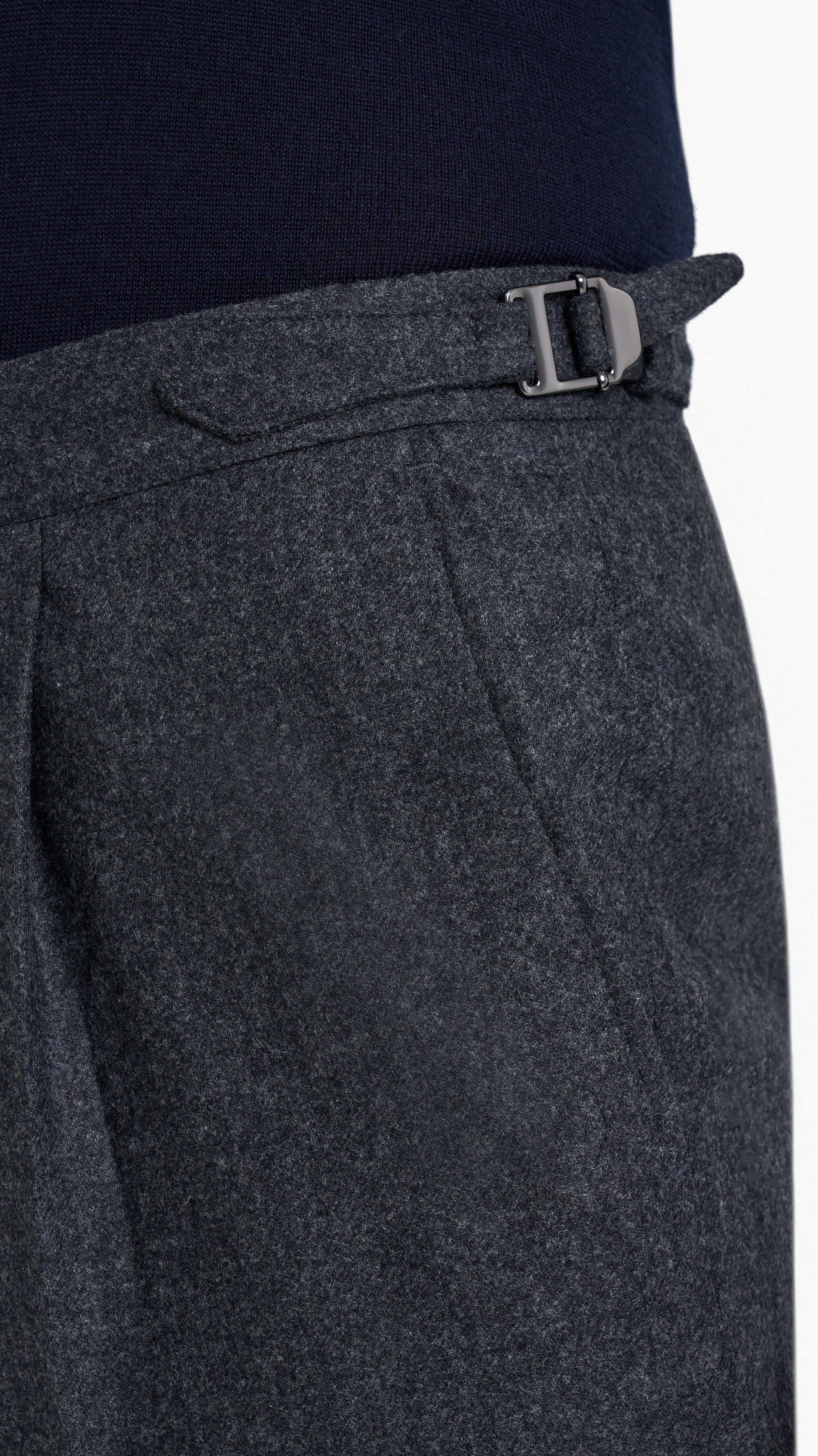 Holland & Sherry Dark Grey Flannel Custom Trouser