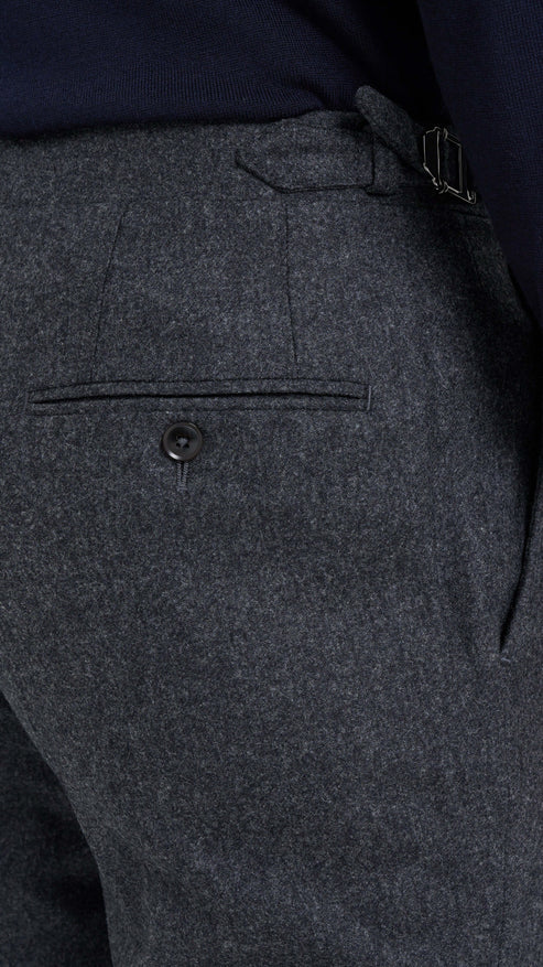 Holland & Sherry Dark Grey Flannel Custom Trouser