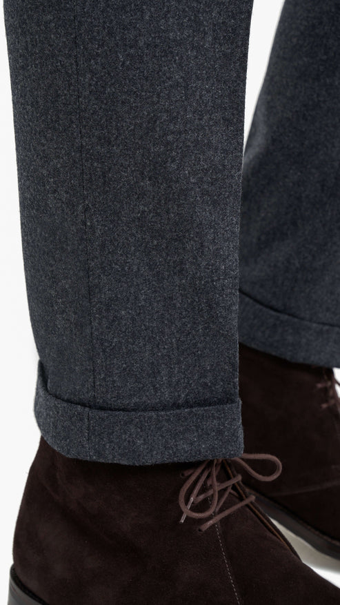 Holland & Sherry Dark Grey Flannel Custom Trouser