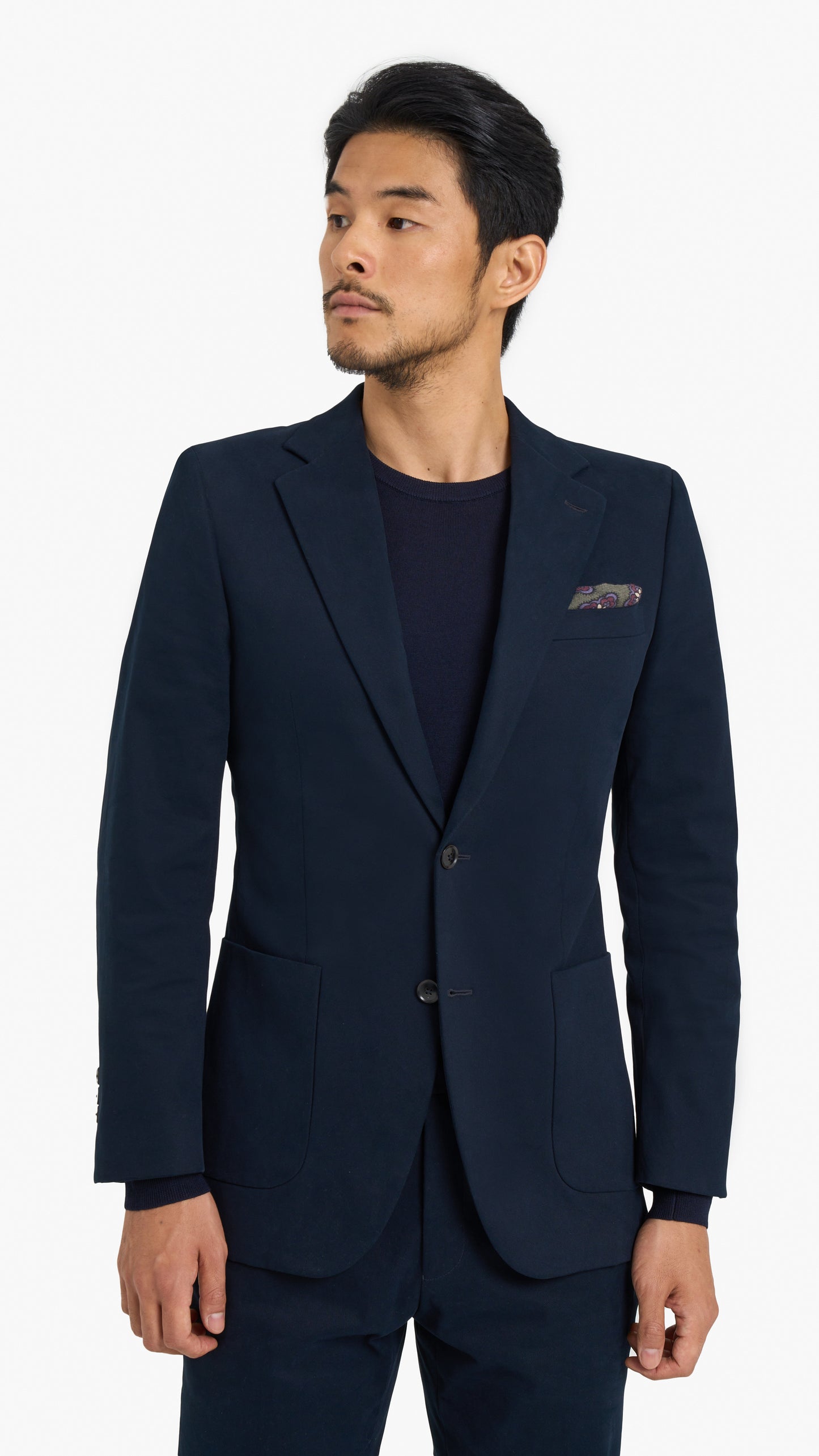 Mid Blue Cotton Custom Suit