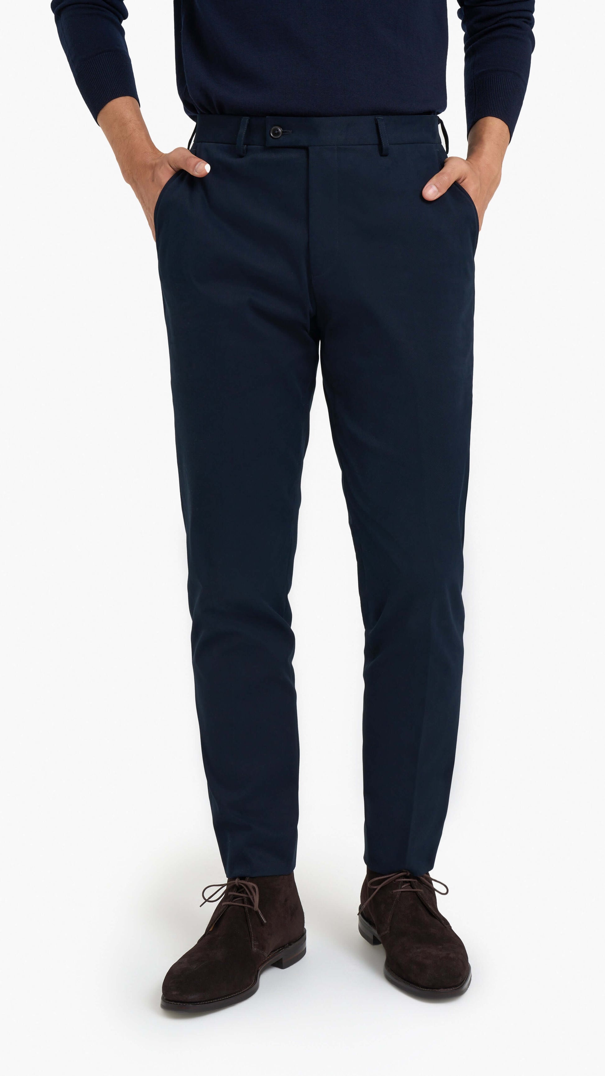 Loro Piana Mid Blue Cotton Custom Trouser