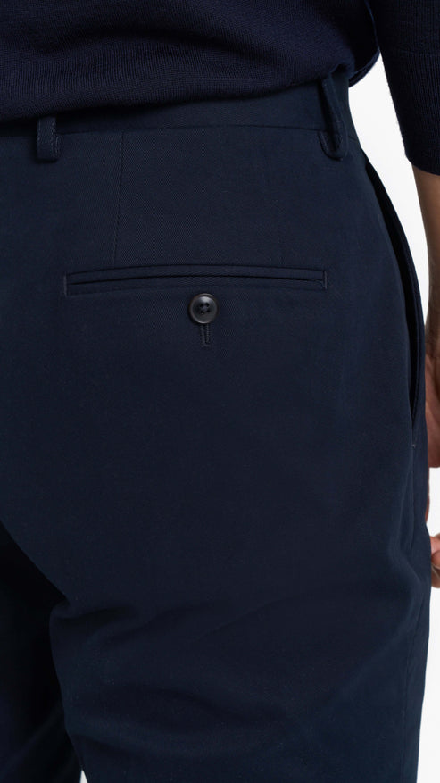 Loro Piana Mid Blue Cotton Custom Trouser
