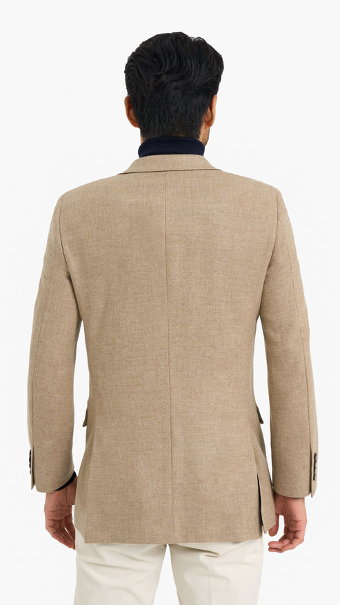 Dormeuil Beige Cashmere Blend Plain Custom Jacket