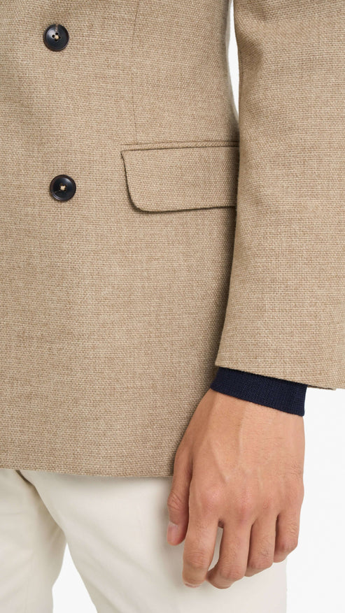 Dormeuil Beige Cashmere Blend Plain Custom Jacket