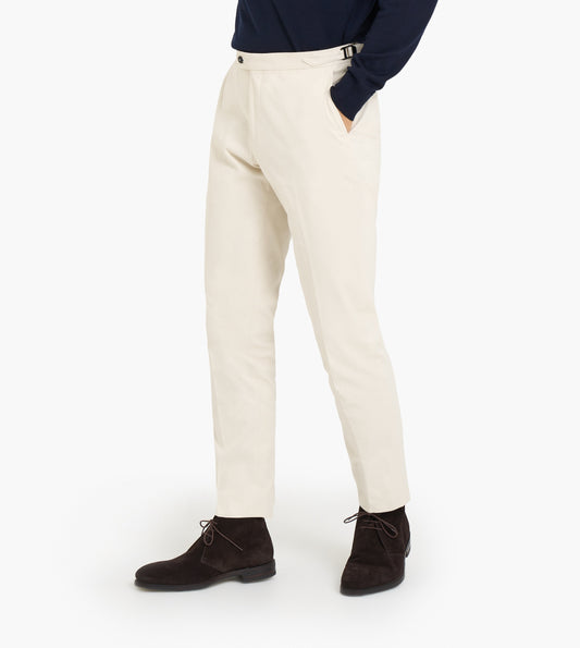 Loro Piana Cream Cotton Plain Custom Trouser