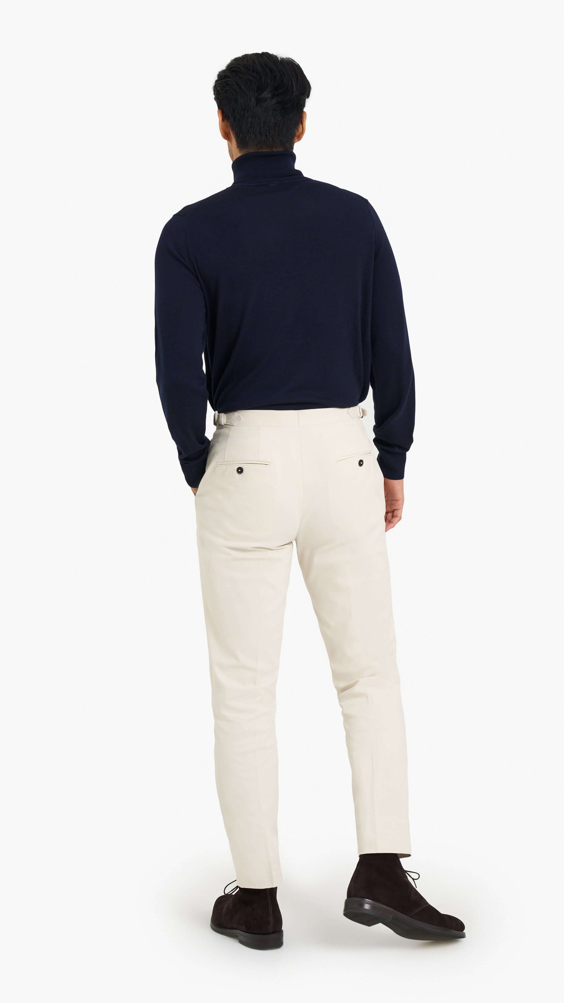 Loro Piana Cream Cotton Plain Custom Trouser