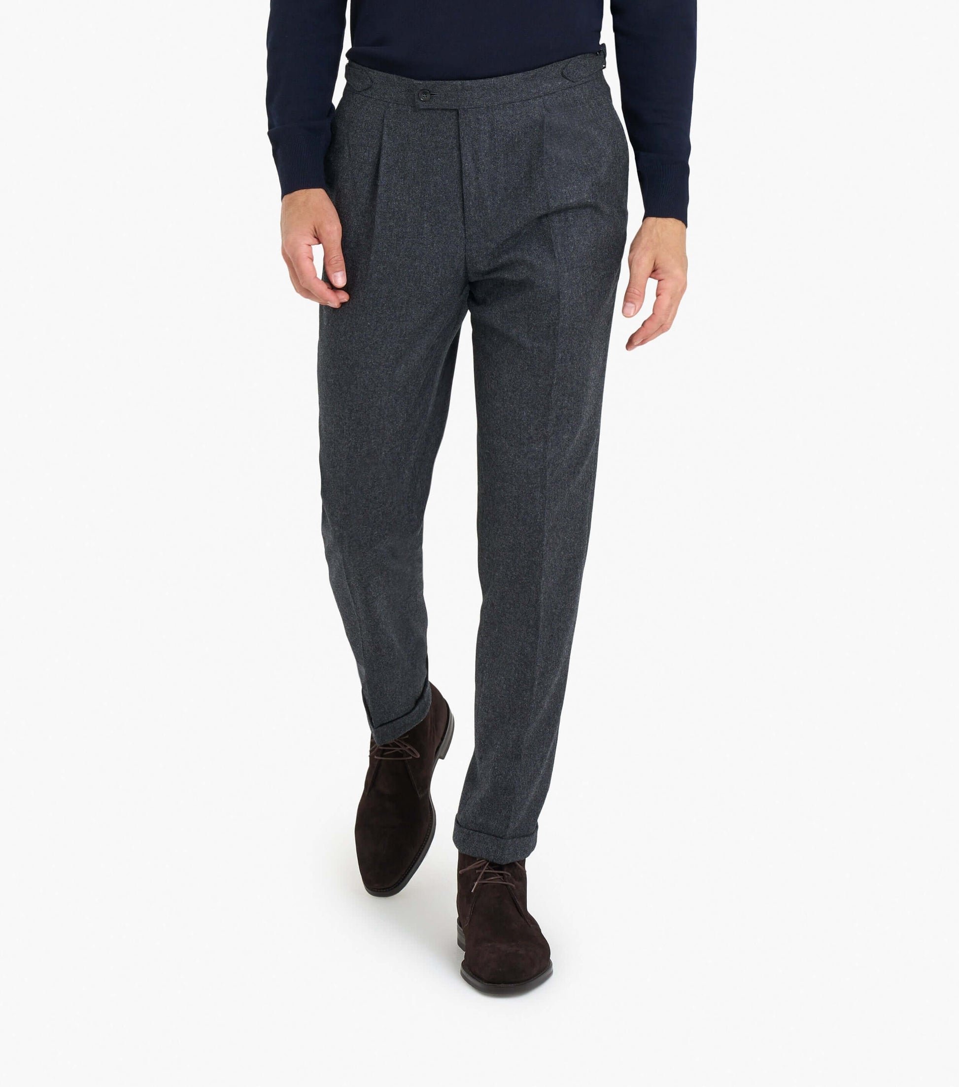 Holland & Sherry Dark Grey Flannel Custom Trouser