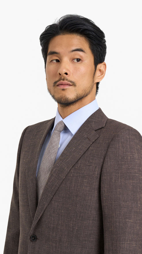 Loro Piana Brown Silk Linen Custom Jacket