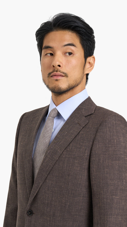 Loro Piana Brown Silk Linen Custom Jacket