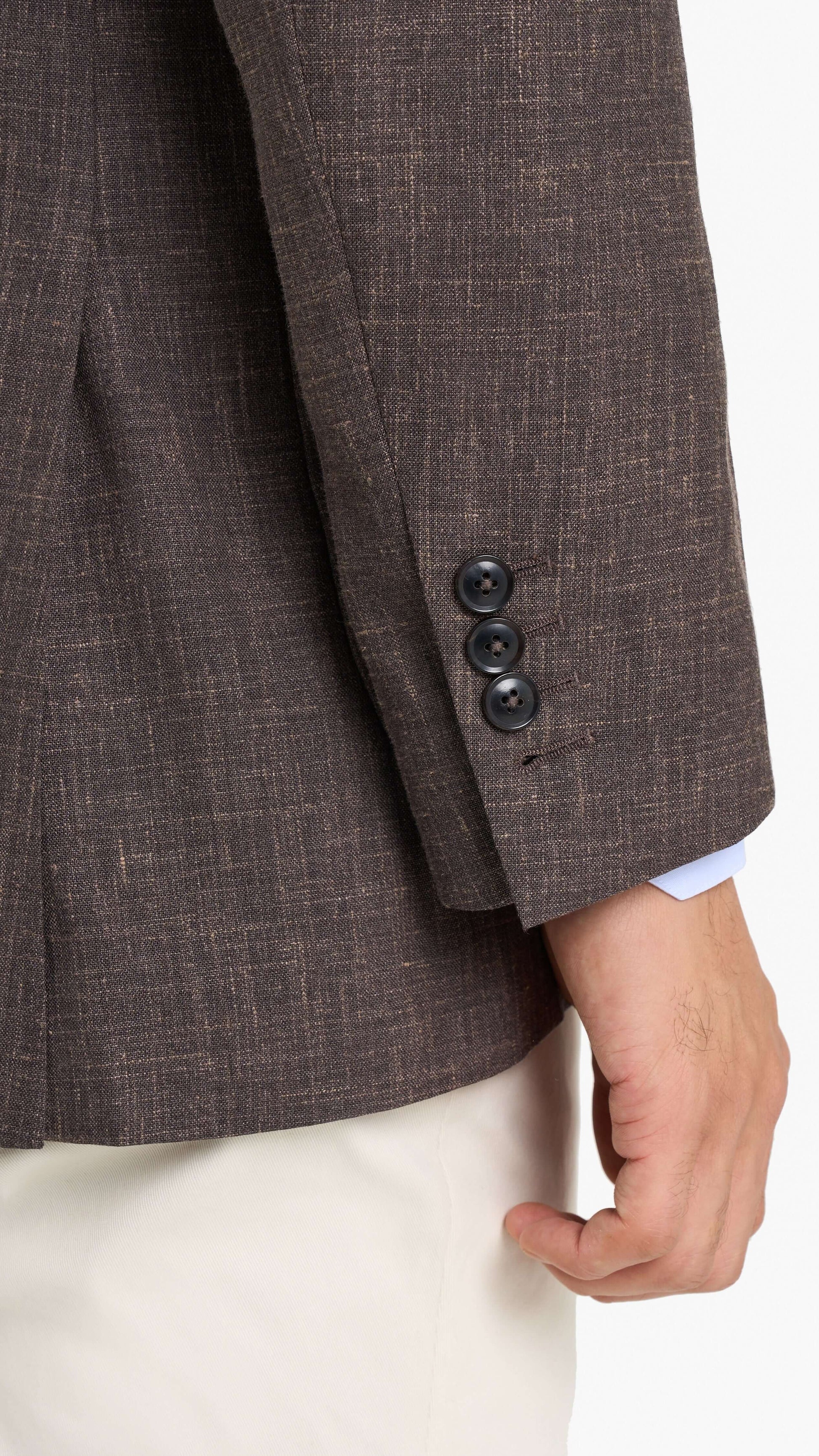 Loro Piana Brown Silk Linen Custom Jacket
