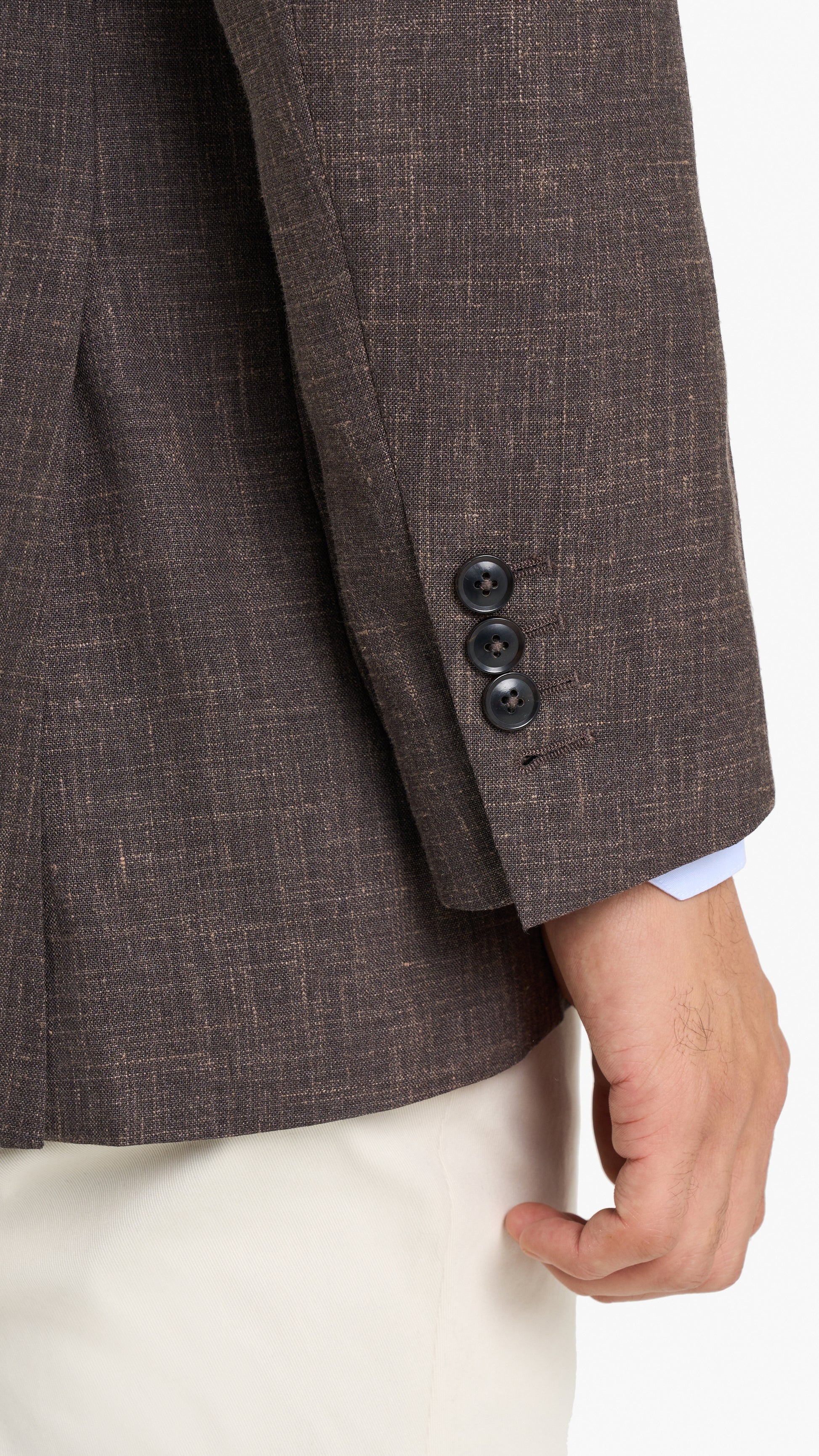 Loro Piana Brown Silk Linen Custom Jacket