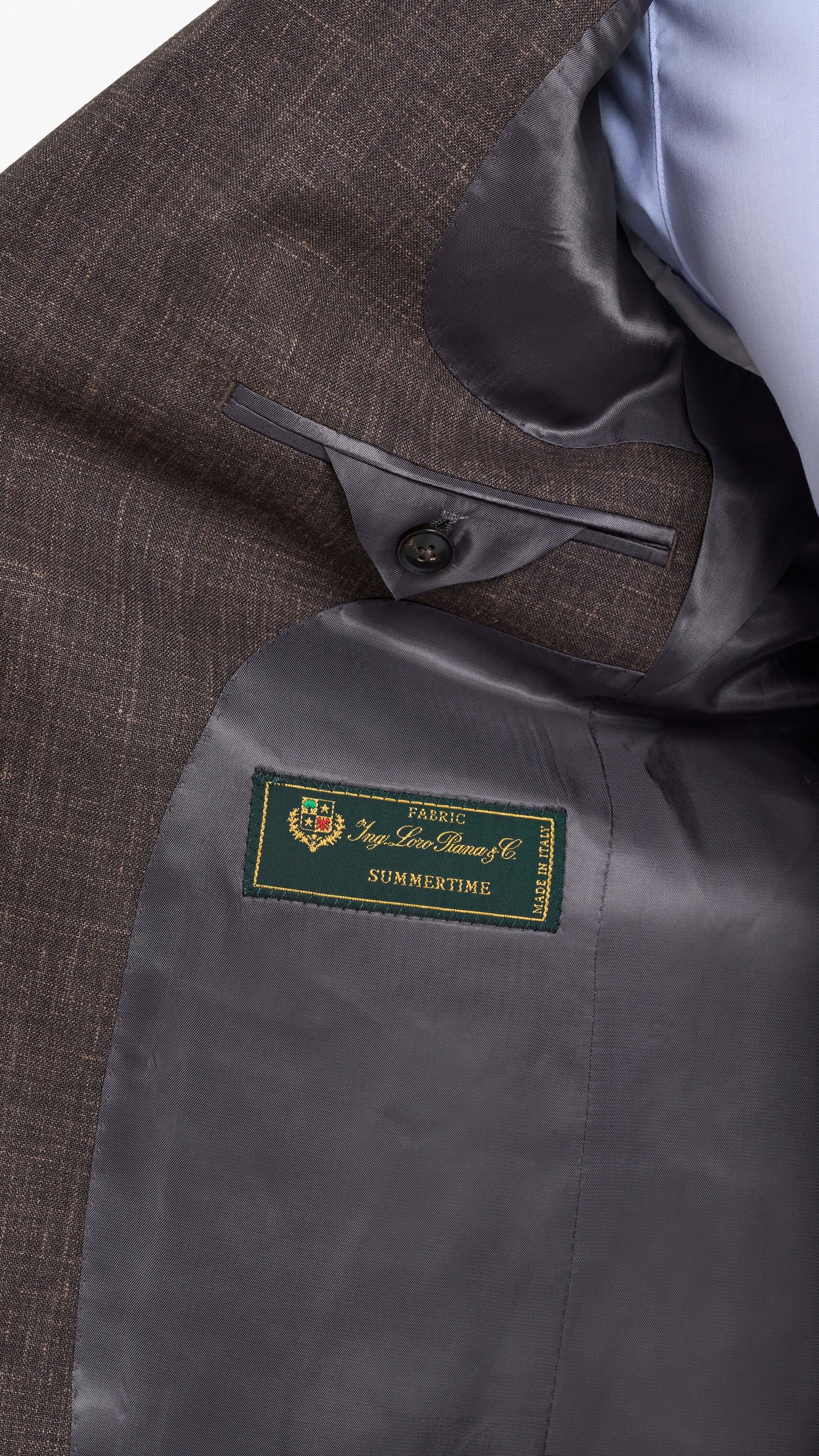 Loro Piana Brown Silk Linen Custom Jacket