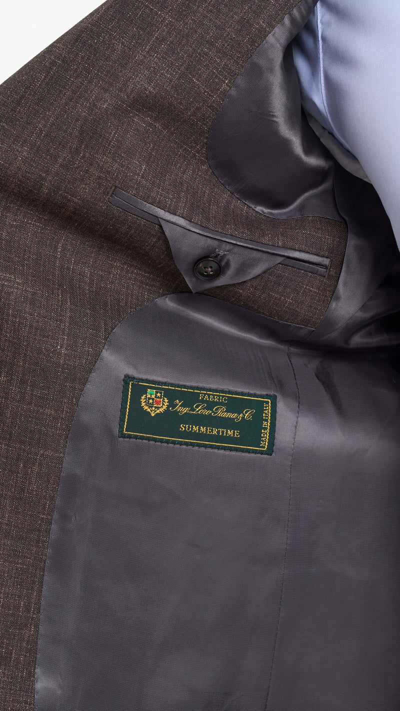 Loro Piana Brown Silk Linen Custom Jacket