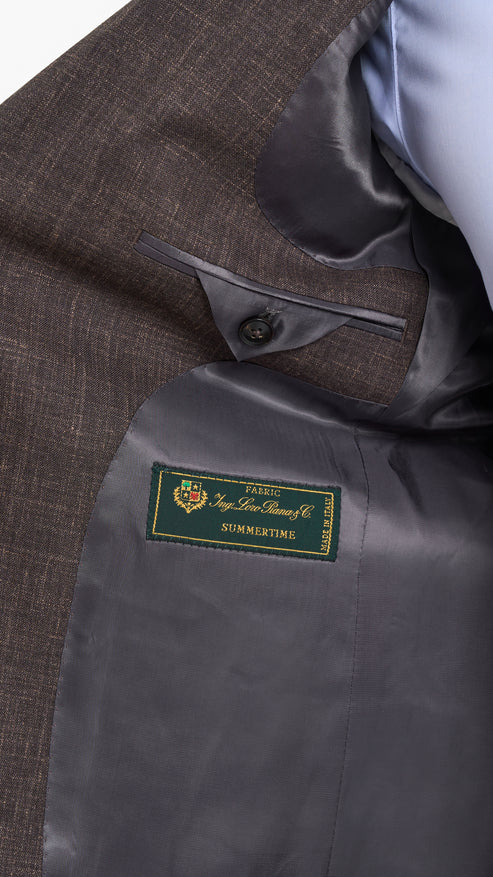 Loro Piana Brown Silk Linen Custom Jacket