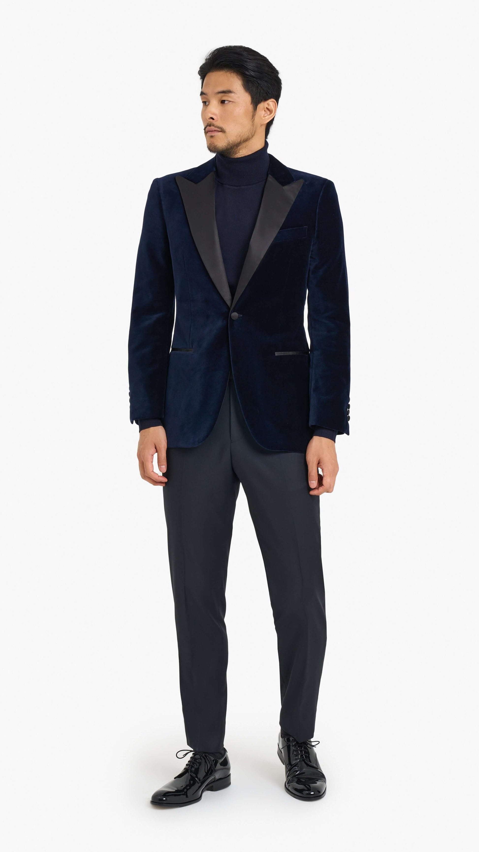 Scabal Dark Blue Velvet Custom Jacket Edit Suits