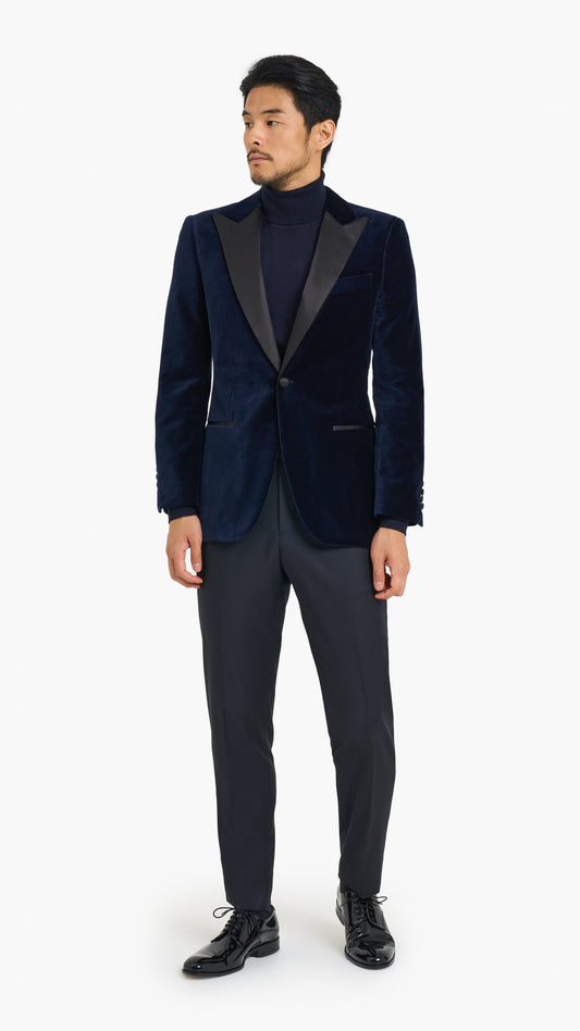 Scabal Dark Blue Velvet Custom Jacket