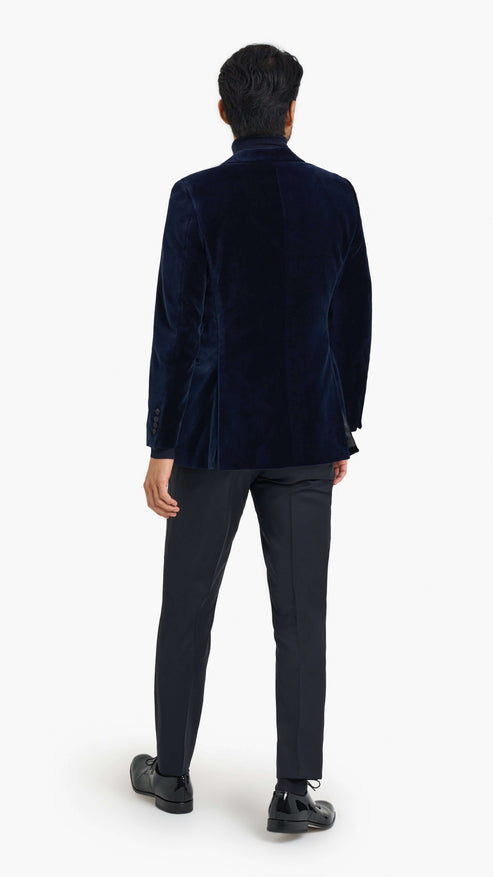 Scabal Dark Blue Velvet Custom Jacket Edit Suits