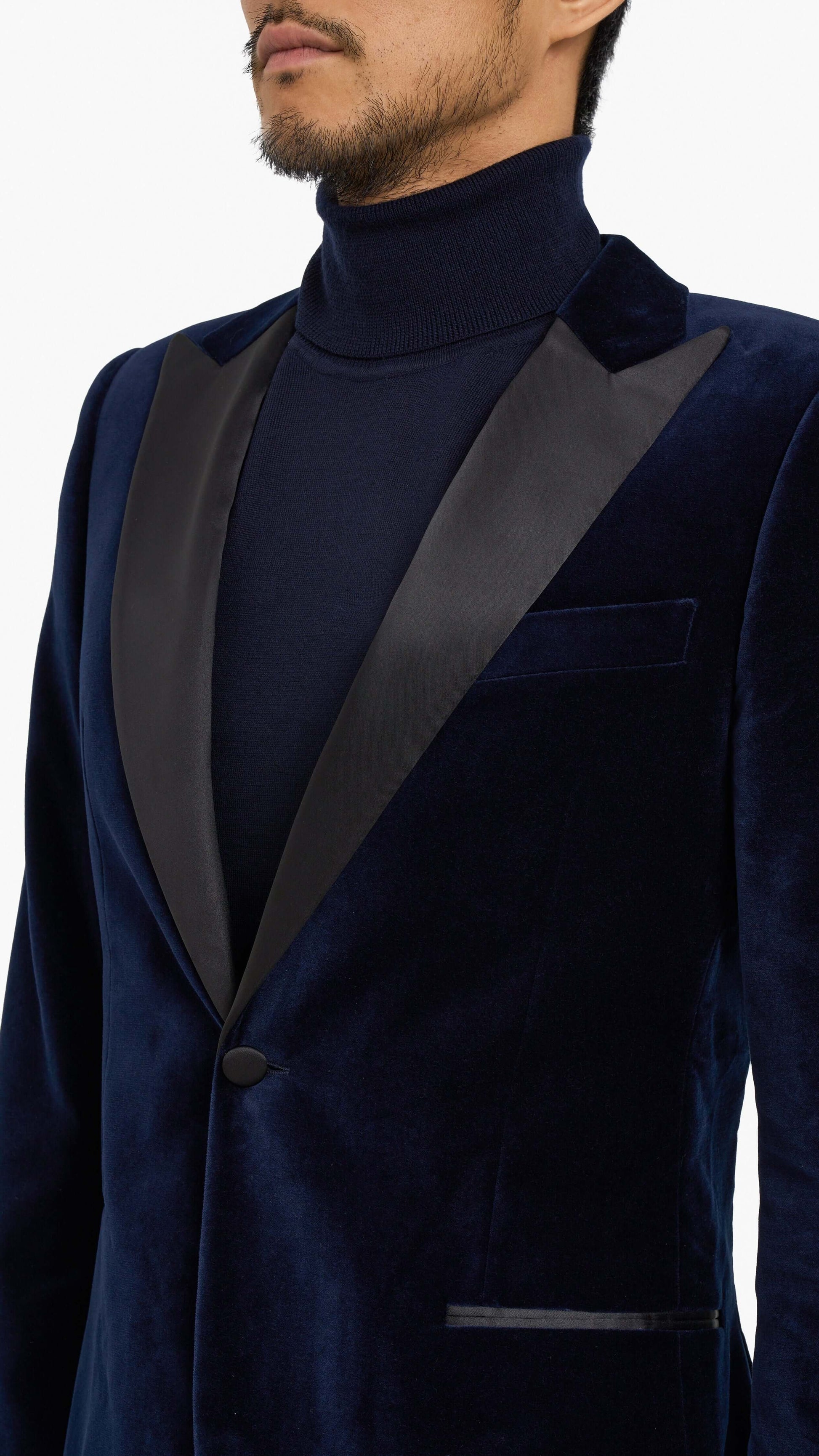 Scabal Dark Blue Velvet Custom Jacket
