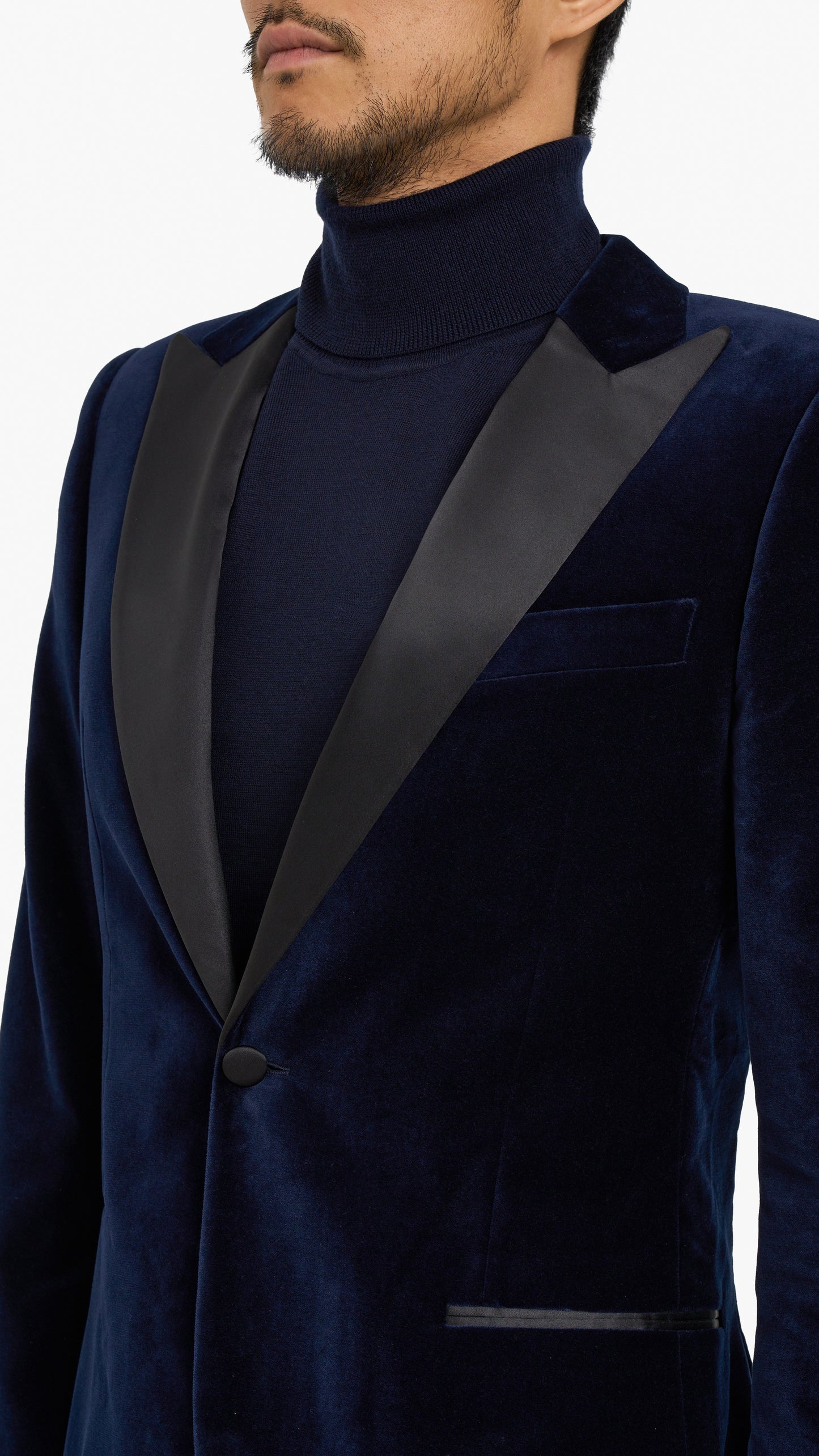 Dark Blue Velvet Custom Jacket