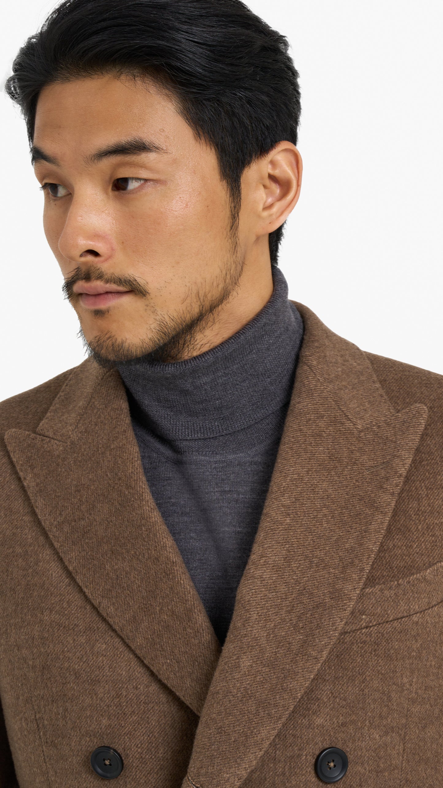 Coffee Double Breasted Overcoat