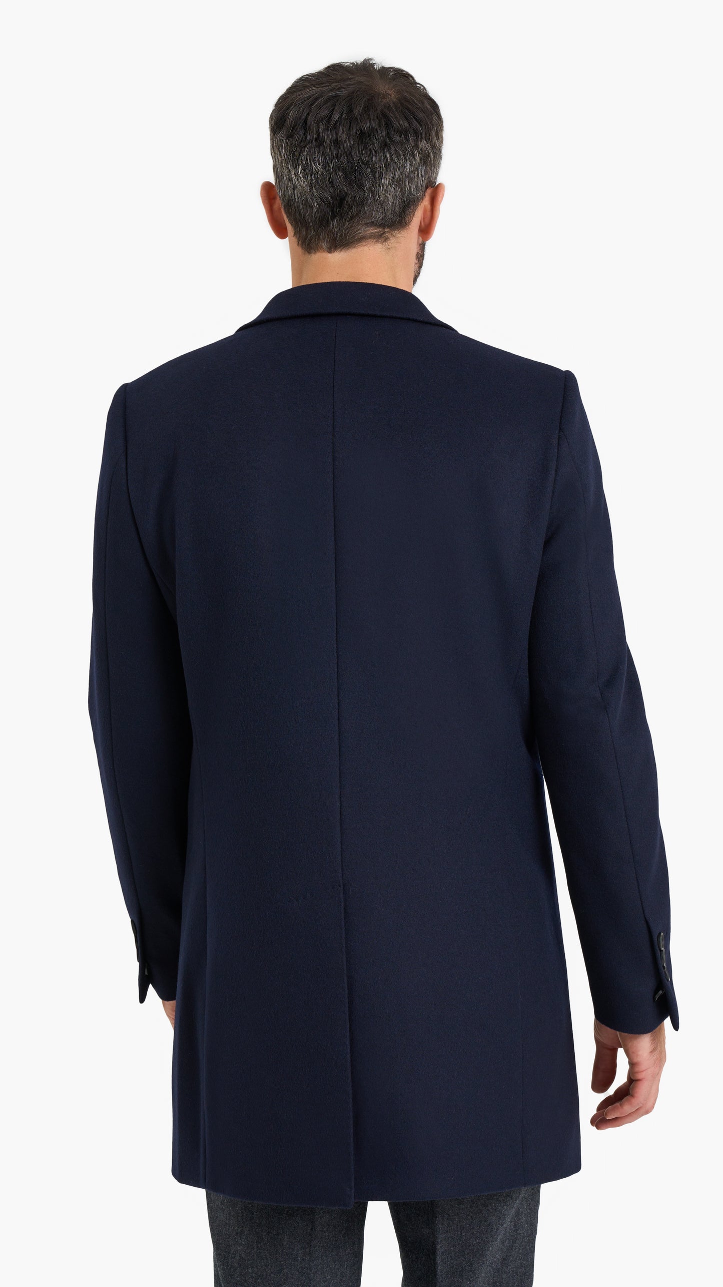 Navy Single Breasted Overcoat