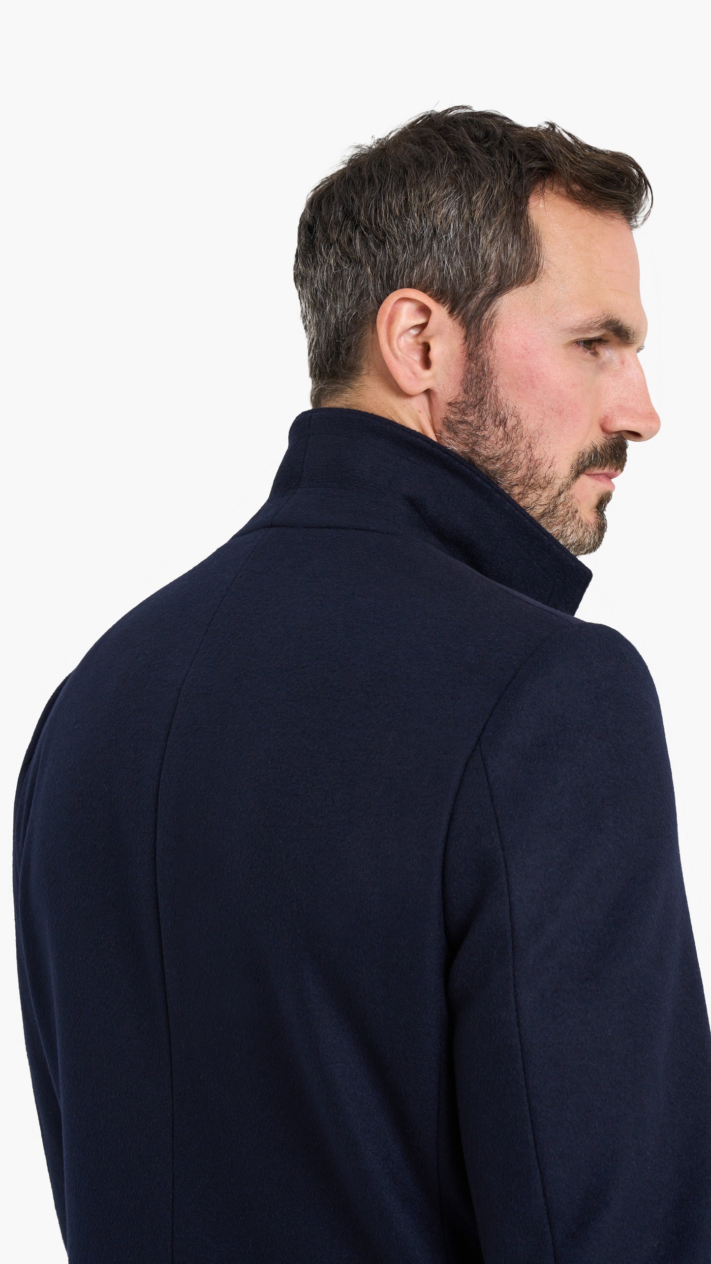 Navy Single Breasted Overcoat