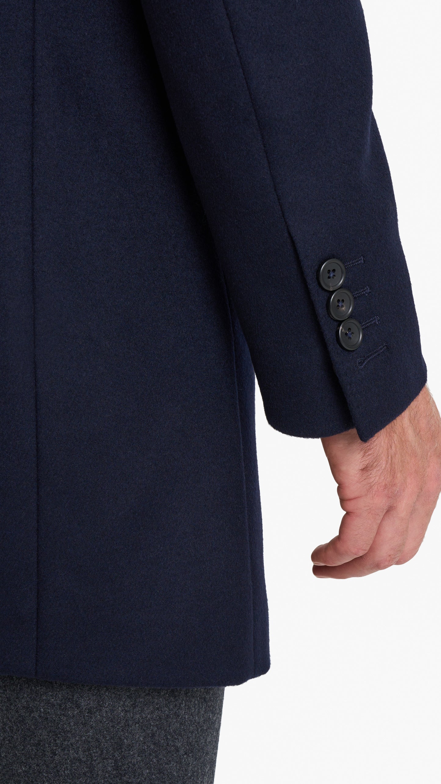 Navy Single Breasted Overcoat